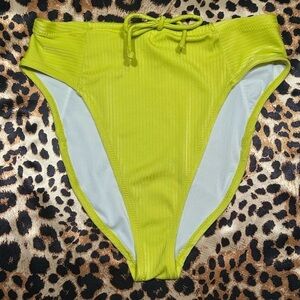 Old Navy Lime Green High Waisted Ribbed Bikini Bottoms
